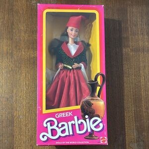 1985 Barbie Greek Doll with Red and Black Outfit